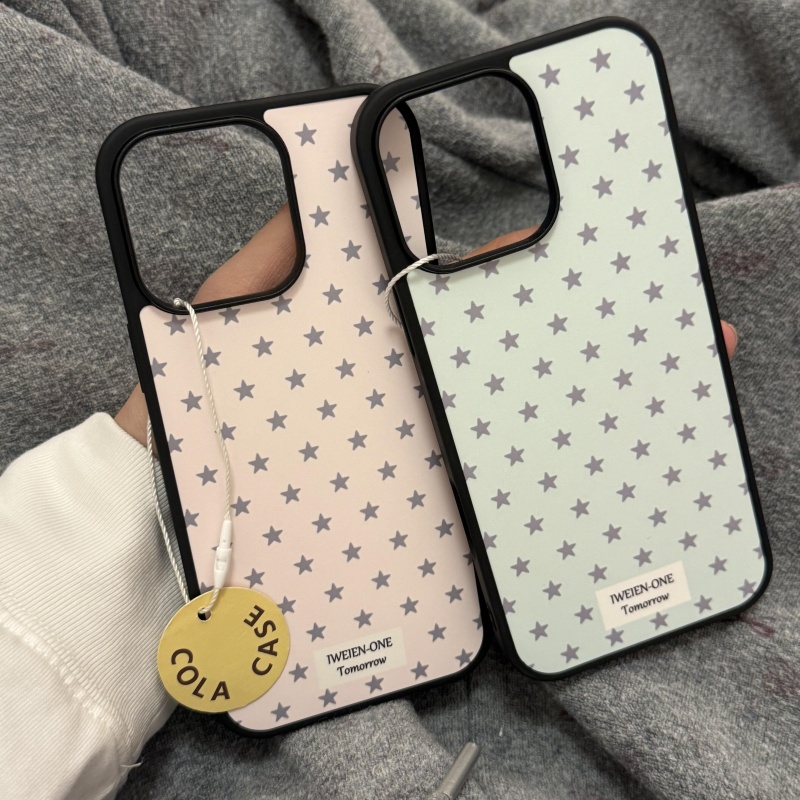 原创ins满屏星星亚克力黑边磁吸适用苹果iPhone16promax手机壳1312pro小米1415Pro华为mate60p70三星S23防摔