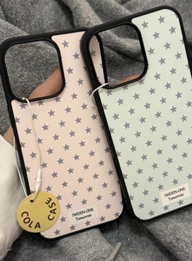 原创ins满屏星星亚克力黑边磁吸适用苹果iPhone16promax手机壳1312pro小米1415Pro华为mate60p70三星S23防摔