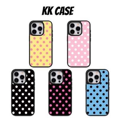 ins经典百搭波点亚克力黑边磁吸适用苹果iPhone16promax手机壳1312pro小米1415Pro华为mate60p70三星S23防摔