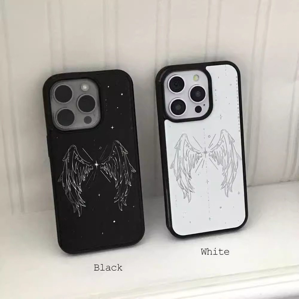 ins风黑白个性翅膀黑边软壳磁吸适用苹果iPhone17promax手机壳1615pro小米1415Pro华为mate60p70三星S23防摔,3C数码配件,手机保护套/壳,淘宝优惠券,粉丝福利购,淘宝优惠卷