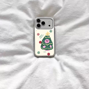 ins可爱圣诞波点露比电镀银磁吸适用苹果iPhone17promax手机壳1615pro小米1415Pro华为mate60p70三星S23防摔