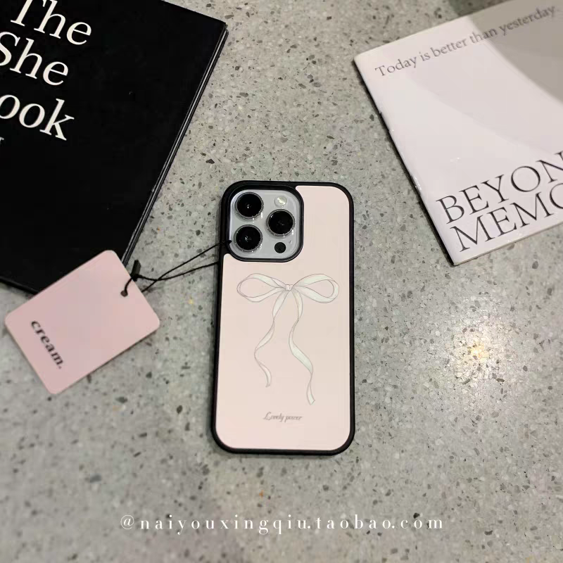 ins风可可奶油软边硬背黑边磁吸适用苹果iPhone16promax手机壳1312pro小米1415Pro华为mate60p70三星S23防摔