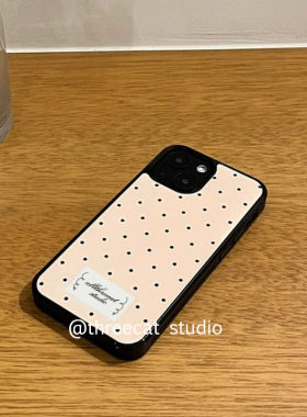 黄色波点标签亚克力黑边磁吸适用于苹果iPhone16promax1312pro小米1415Pro华为mate60p70三星S23防摔手机壳