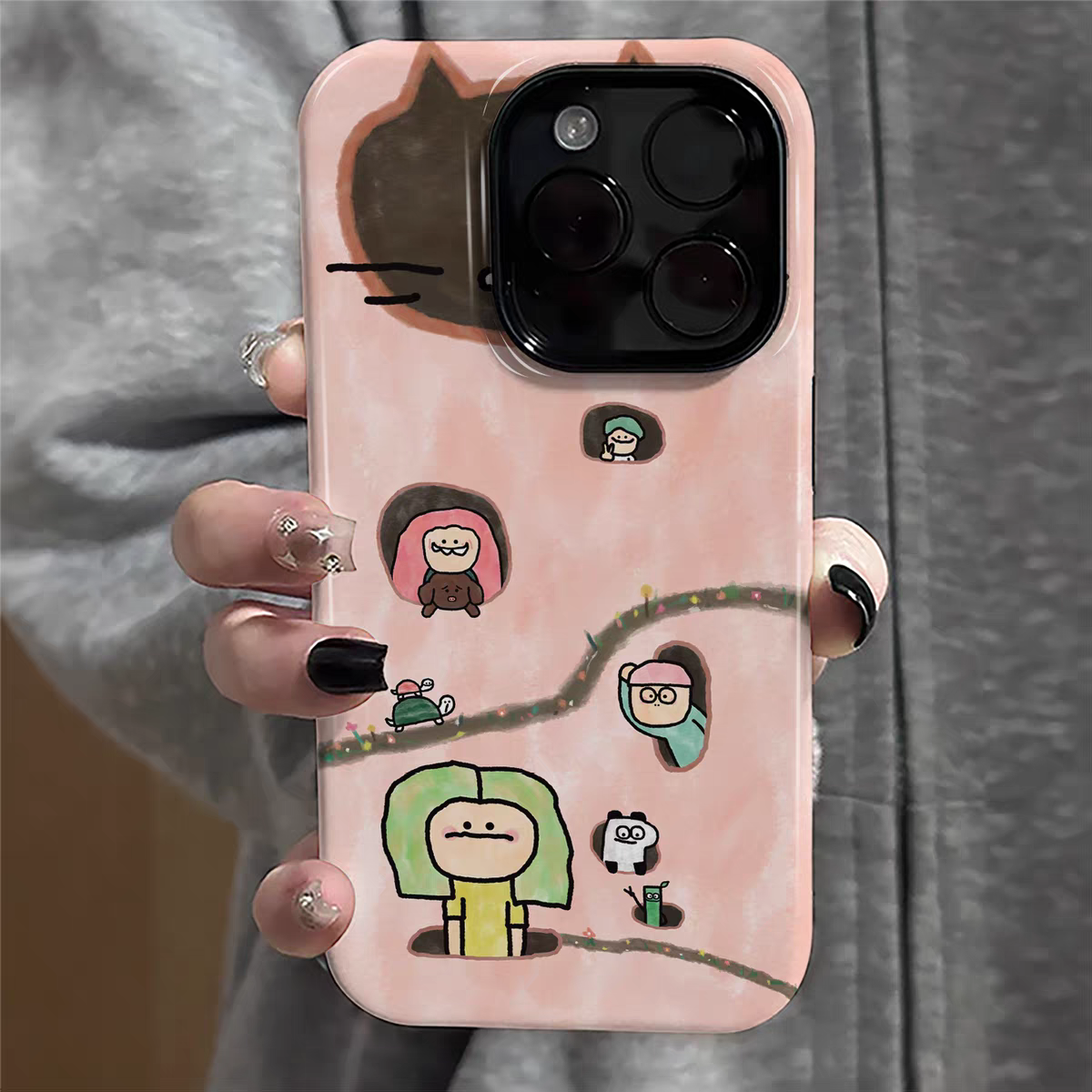 ins风女孩猫咪适用于苹果16promax手机壳iPhone15华为小米14plus荣耀13pro12菲林壳二合一x防摔11oppovivo11