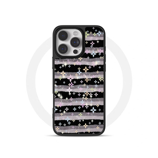 黑粉四叶草原创亚克力黑边磁吸适用苹果iPhone16promax手机壳1312pro小米1415Pro华为mate60p70三星S23防摔