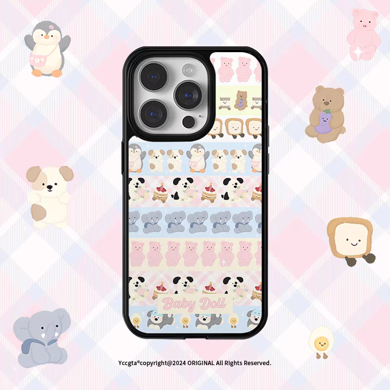 满屏动物原创个性亚克力黑边磁吸适用苹果iPhone16promax手机壳1315pro小米14Pro华为mate60p70三星S23防摔