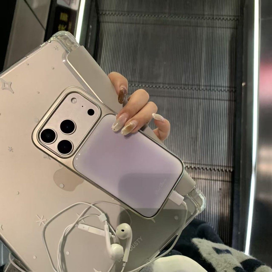 ins风白紫晕染个性银边滴胶手机壳适用苹果iPhone17promax高级感保护套小众16plus亮面15pro14防摔简约13pro