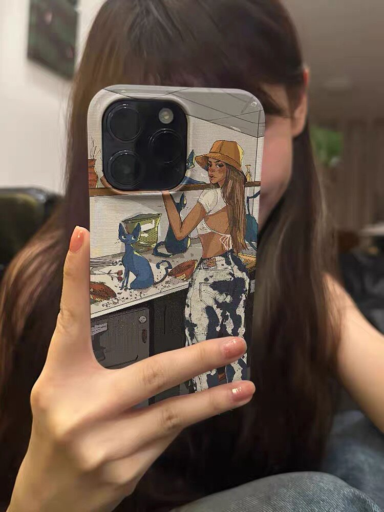 适用于苹果15promax美式手机壳ins风iPhone15pro个性14菲林13创意12小众11高级感复古艺术牛仔少女不会撞新款