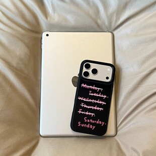 ins风一个星期黑边软壳磁吸适用苹果小米iPhone17promax手机壳1613pro小米1415Pro华为mate60p70三星S23防摔