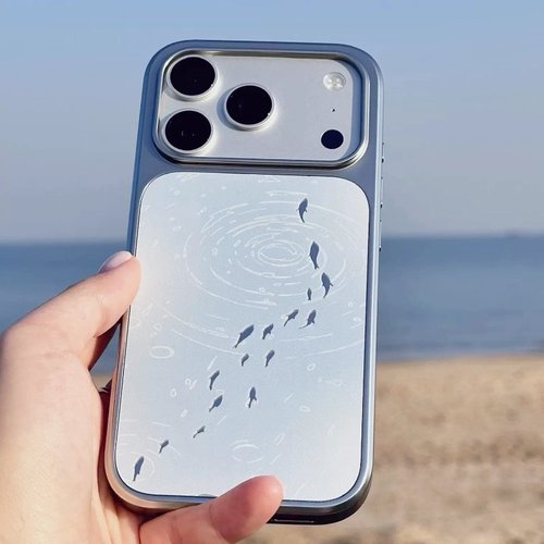 ins风个性锦鲤电镀银镜面手机壳适用苹果iPhone17promax高级感保护套小众16plus亮面15pro14防摔简约13pro