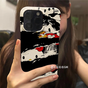 适用于苹果15pro不会撞壳手机壳高级感女生ins风iPhone15promax个性14菲林13创意11可爱暗黑艺术撕碎涂鸦绘画
