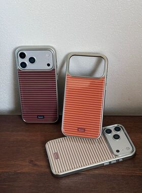 ins风小众条纹字母银边玻璃适用苹果iPhone17promax手机壳1615pro小米1415Pro华为mate60p70三星S23vivo荣耀