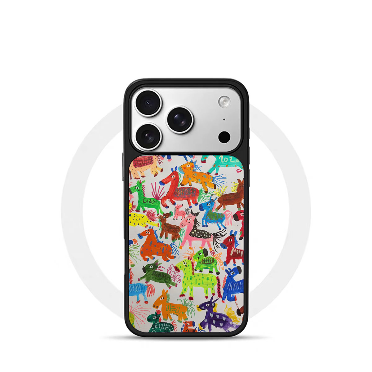 ins复古油画小马黑边电镀银磁吸适用苹果iPhone17promax手机壳1615pro小米1415Pro华为mate60p70三星S23防摔,3C数码配件,手机保护套/壳,淘宝优惠券,粉丝福利购,淘宝优惠卷