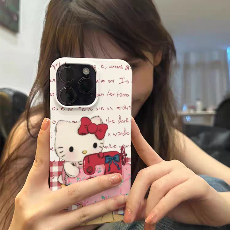 原创滑板凯蒂猫适用iphone苹果15promax手机保护套外壳14可爱13mini少女个性12小众高级11华为pura70二合一