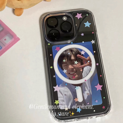 千禧原创星星ins风亚克力磁吸手机壳适用于iPhone16promax手机壳苹果15tpu14简约131278xs新款透明防摔手机壳