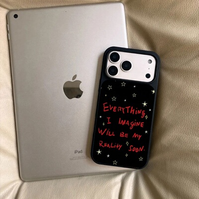 ins风心想事成黑边软壳磁吸适用苹果小米iPhone17promax手机壳1613pro小米1415Pro华为mate60p70三星S23防摔
