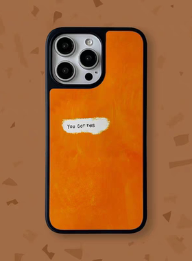 你可以的~涂鸦英文亚克力黑边磁吸适用苹果iPhone16promax手机壳1315pro小米14Pro华为mate60p70三星S23防摔
