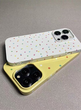 适用于苹果14promax手机壳新款iphone13高级感11pro小圆点12菲林壳8plus小众7男女x黄色xs简约xr潮max保护套