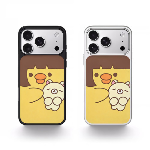 ins复古抱抱小熊黑边电镀银磁吸适用苹果iPhone17promax手机壳1615pro小米1415Pro华为mate60p70三星S23防摔