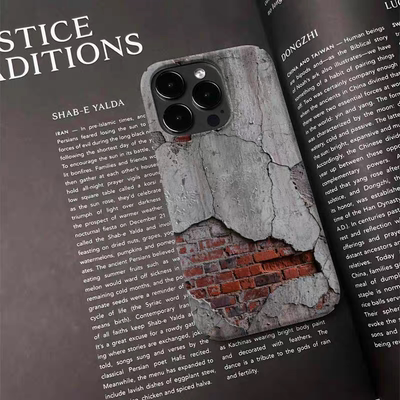 破烂围墙创意插画适用于苹果手机壳菲林壳适用iPhone16promax/15pro/13/14plus手机壳苹果12mini硬XS/8保护套