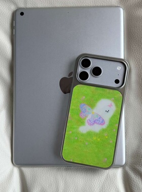 ins草地油画翅膀小狗电镀银磁吸适用苹果iPhone17promax手机壳1615pro小米1415Pro华为mate60p70三星S23防摔