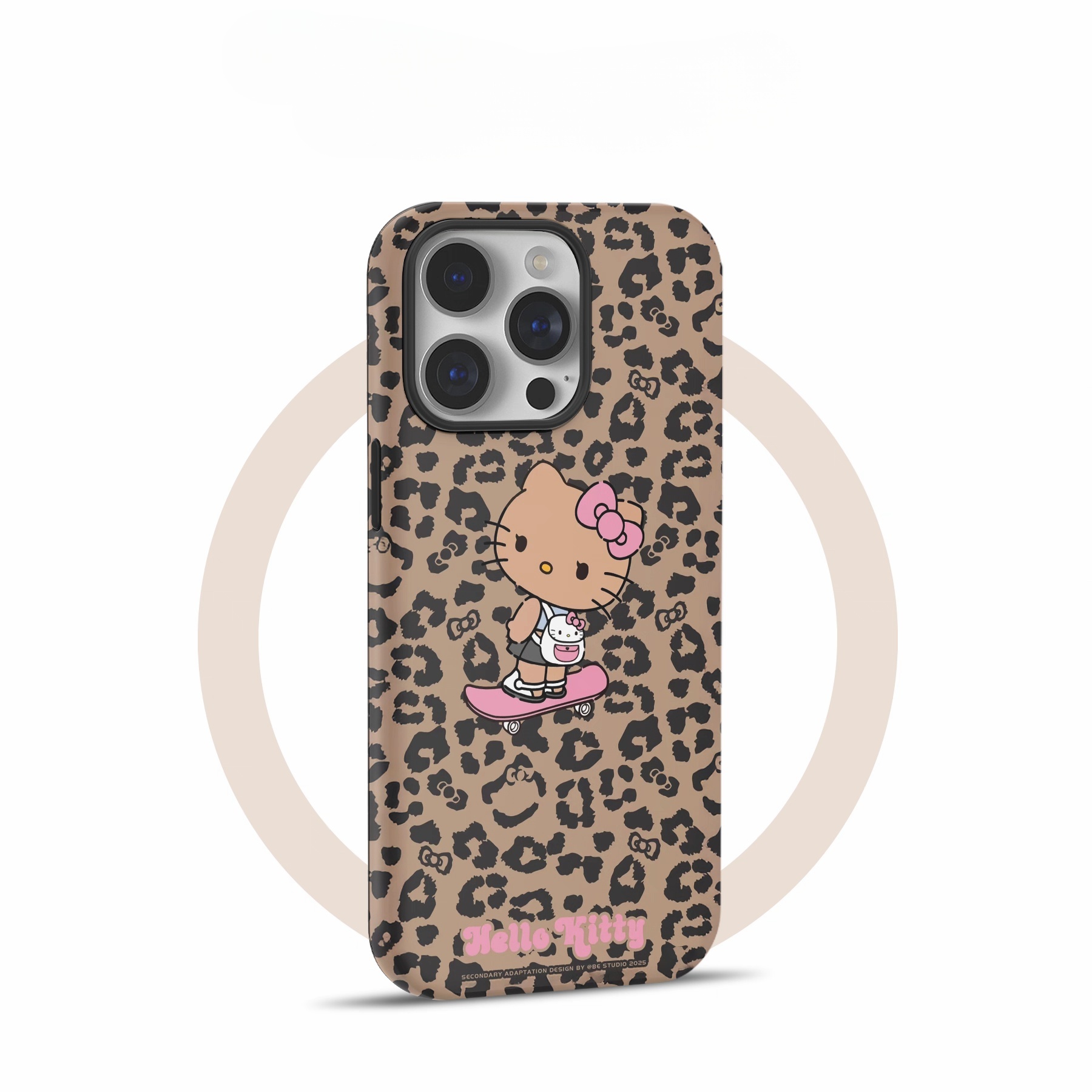 适用于苹果16promax手机壳磁吸iPhone15滑板黑皮Kitty猫14promax卡通13菲林壳二合一12超火11新款x防摔保护套