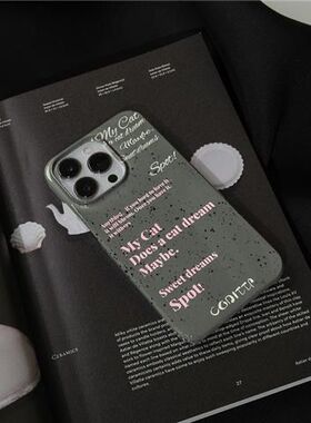 原创个性灰色英文字母适用软壳苹果手机壳iPhone14promax12mini硬壳11全包13小众8全包保护套磨砂7半包高级感