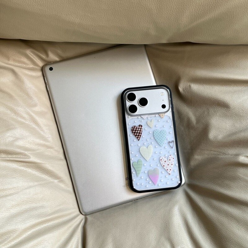 ins复古风波点爱心肤感液态软边大孔手机壳适用苹果iPhone18promax高级感保护套小众16plus17pro15防摔14pro