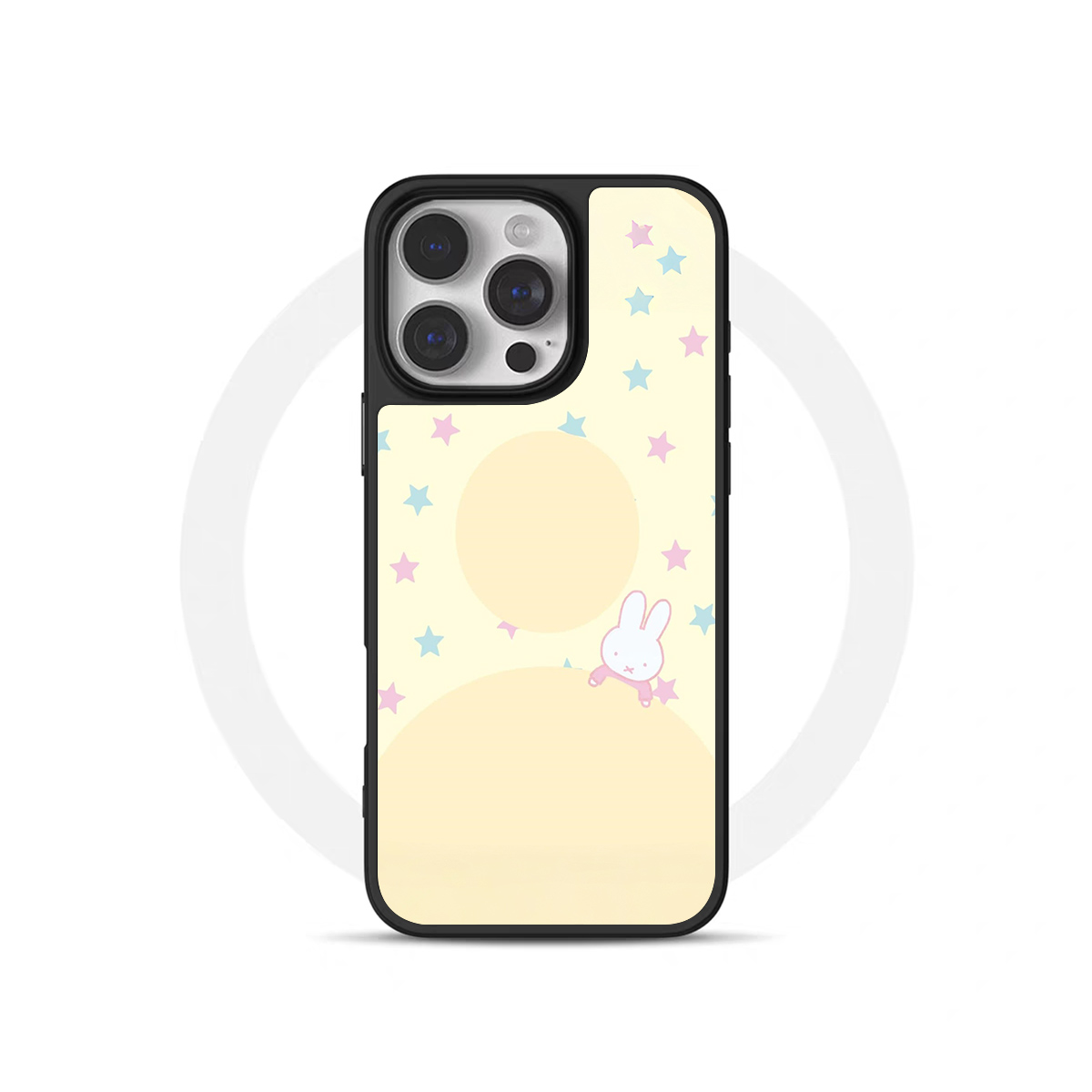 圆圈米兔星星黑边软壳磁吸适用苹果小米iPhone17promax手机壳1613pro小米1415Pro华为mate60p70三星S23防摔