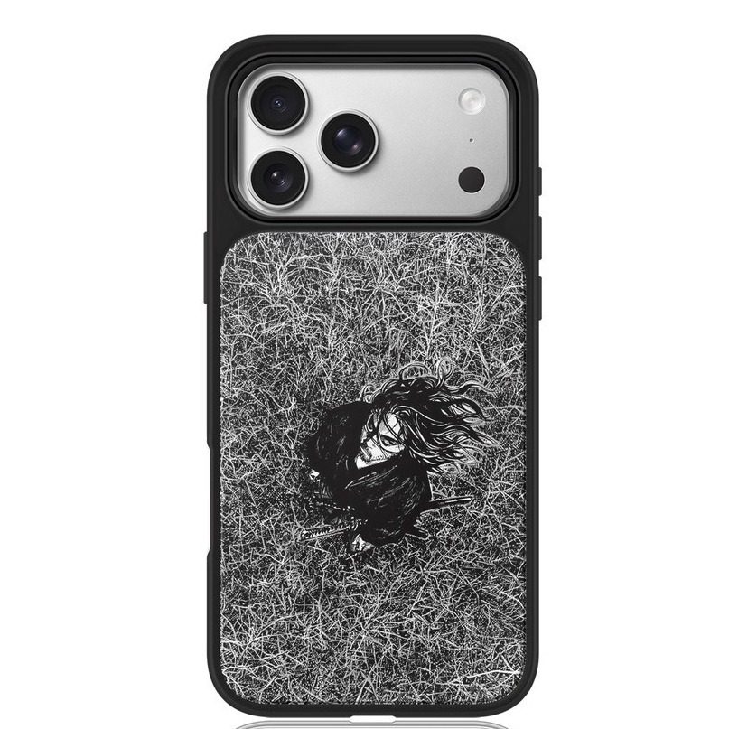 ins风武者浪客黑边软壳磁吸适用苹果小米iPhone17promax手机壳1613pro小米1415Pro华为mate60p70三星S23防摔
