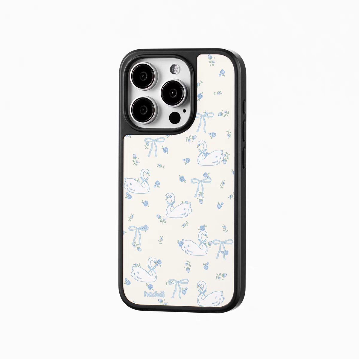 蝴蝶结小天鹅原创亚克力黑边磁吸适用苹果iPhone16promax手机壳131512pro小米14Pro华为mate60p70三星S23防摔