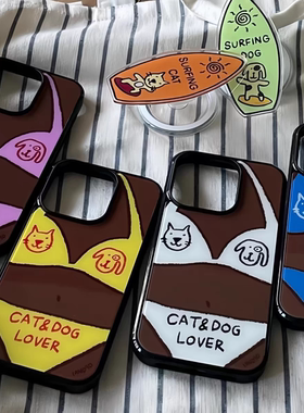 “黑皮比基尼bikini亚克力黑边磁吸适用苹果iPhone16promax手机壳1315pro小米14Pro华为mate60p70三星S23防摔