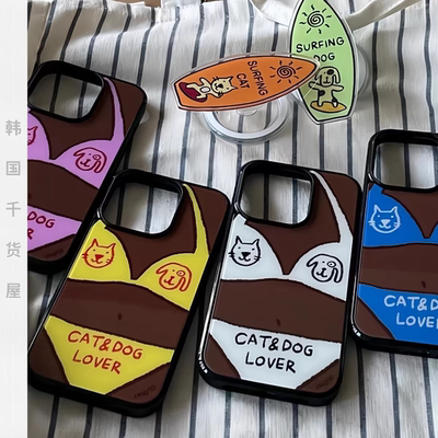 “黑皮比基尼bikini亚克力黑边磁吸适用苹果iPhone16promax手机壳1315pro小米14Pro华为mate60p70三星S23防摔