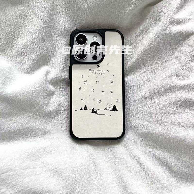 ins风整晚星光黑边软壳磁吸适用苹果小米iPhone17promax手机壳1613pro小米1415Pro华为mate60p70三星S23防摔,3C数码配件,手机保护套/壳,淘宝优惠券,粉丝福利购,淘宝优惠卷