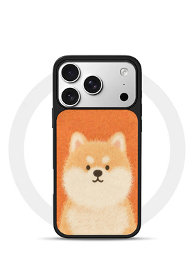 ins可爱橙色柴犬黑边电镀银磁吸适用苹果iPhone17promax手机壳1615pro小米1415Pro华为mate60p70三星S23防摔