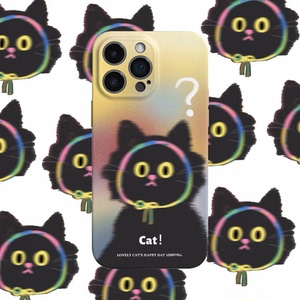 朦胧小猫iPhone15pro手机壳新款苹果14promax菲林15plus轻薄13硬12可爱11男女磨砂搞怪个性小众高级软保护套