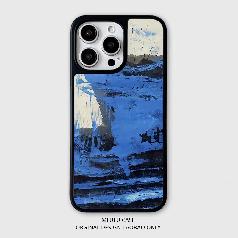艺术油画原创亚克力黑边磁吸适用苹果iPhone16promax手机壳1315pro小米14Pro保护套华为mate60p70防摔三星S23