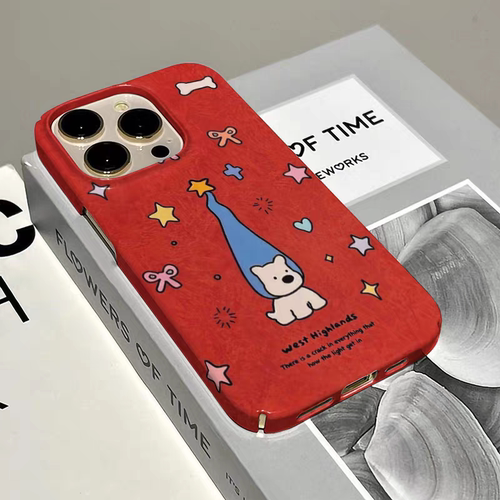 菲林星星红色西高地适用于iphone16手机壳卡通苹果15手机硬米13壳小众mate50/60新款nova78女荣耀70/80卡通xr