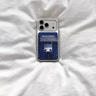 ins风氛围感冬日咖啡电镀银磁吸适用苹果iPhone17promax手机壳1615pro小米1415Pro华为mate60p70三星S23防摔