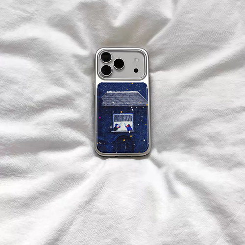 ins风氛围感冬日咖啡电镀银磁吸适用苹果iPhone17promax手机壳1615pro小米1415Pro华为mate60p70三星S23防摔