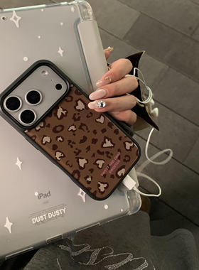 ins风复古豹纹个性黑边软壳磁吸适用苹果iPhone17promax手机壳1615pro小米1415Pro华为mate60p70三星S23防摔