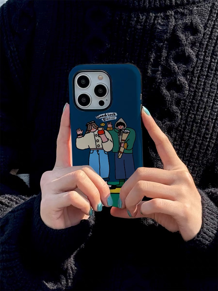 磨砂菲林二合一适用于苹果15promax手机壳iphone15plus小米14简约13个性幸运女孩12高级感11华为mate60pro