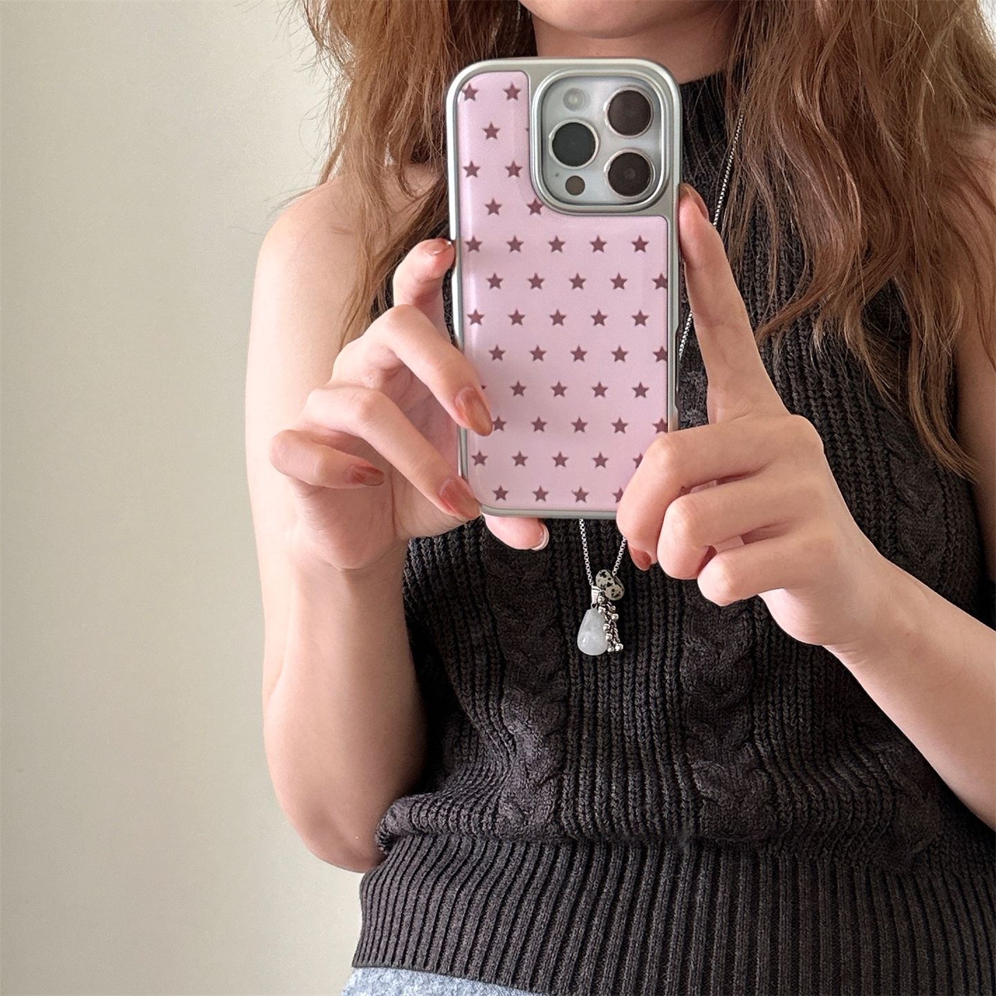 ins秋氛围感少女星星电镀银磁吸适用苹果iPhone17promax手机壳1615pro小米1415Pro华为mate60p70三星S23防摔