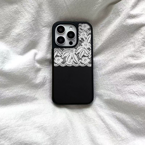 ins风复古蕾丝黑边软壳磁吸适用苹果小米iPhone17promax手机壳1613pro小米1415Pro华为mate80p90三星S25防摔