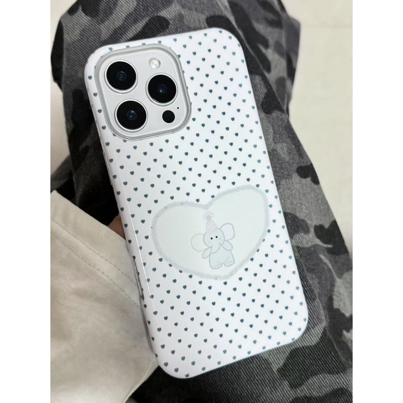 ins风波点小象适用于iPhone16Promax13pro手机壳菲林创意13小众15plus硬软壳11高级感14苹果14pro二合一78xs