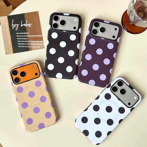 ins风彩色波点适用于苹果小米17promax手机壳iPhone16华为14plus荣耀13pro12磁吸菲林壳二合一x11oppovivo11