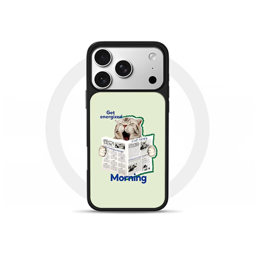 ins复古哈欠猫咪黑边电镀银磁吸适用苹果iPhone17promax手机壳1615pro小米1415Pro华为mate60p70三星S23防摔