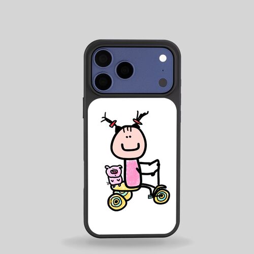 ins风女孩小猪黑边玻璃磁吸适用苹果小米iPhone17promax手机壳1613pro小米1415Pro华为mate80p90三星S25防摔