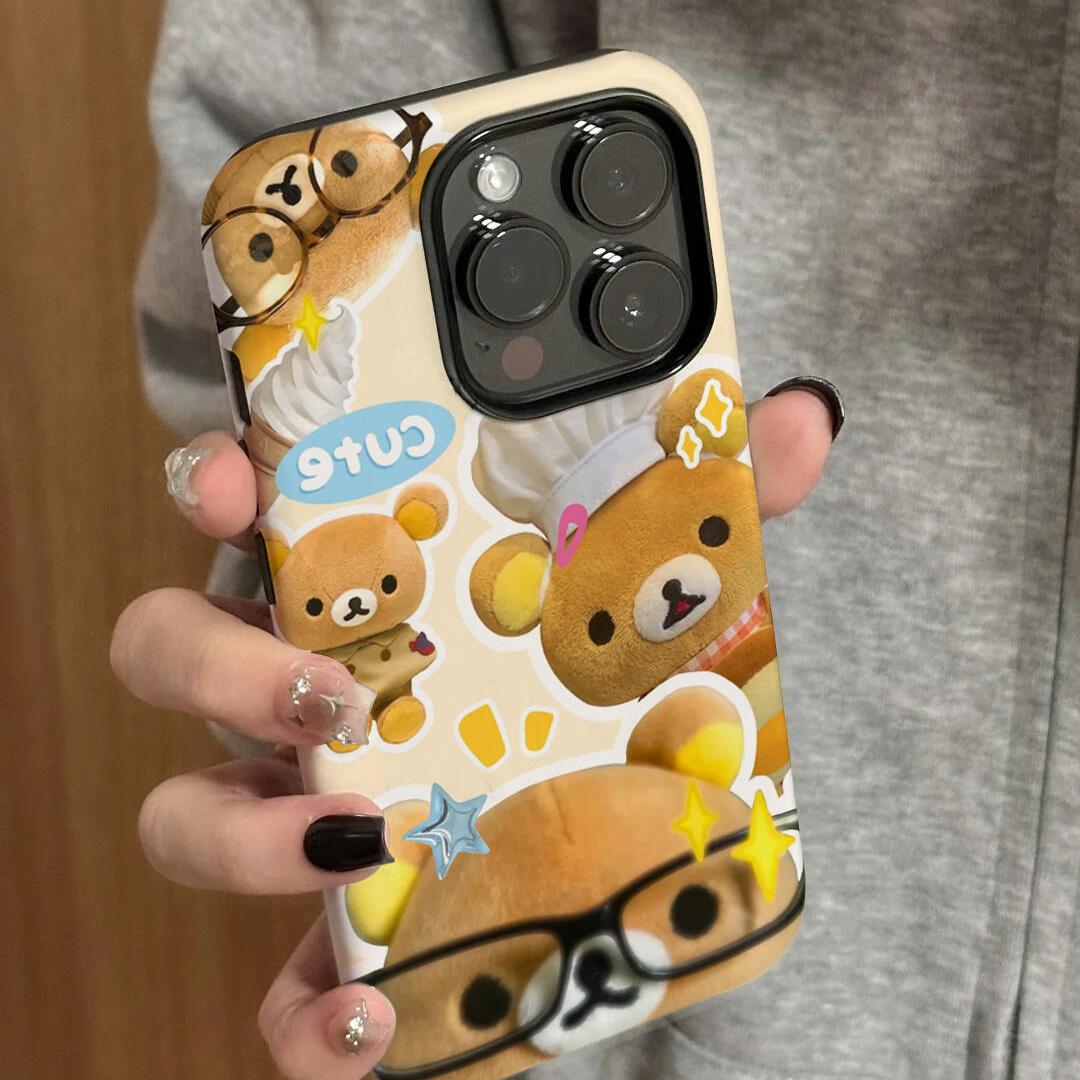 原创轻松熊小厨神适用于苹果15promax手机壳iphone13新款小米14菲林小众高级感ins全包12创意oppovivo二合一