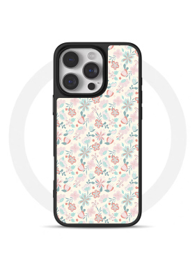 ins个性法式碎花亚克力黑边磁吸适用苹果iPhone16promax手机壳1312pro小米1415Pro华为mate60p70三星S23防摔